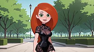 i watch the redhead cartoon girl try on black lingerie