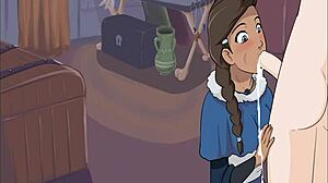 nami gives a blowjob in this scene