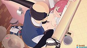 teen 18+ studentka a starý učitel zlepšují známku v 3d