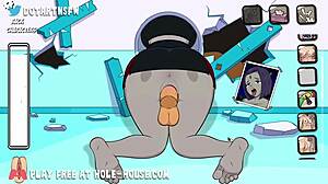 Raven plná scéna creampie kompilácia s stonaním orgazmov v Hole House hre Rule 34 hentai cartoon