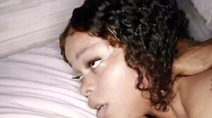 Horny black wife takes boss's cock in blowjob and creampie fuck