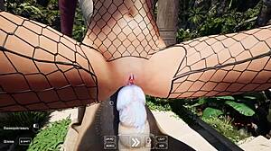 ancient statue wakes up to fuck lara in 3d hentai game