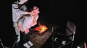 Wife BENT OVER and USED outside at camp TRYING to get caught