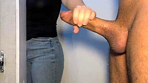 Hotel maid catches me masturbating and helps me cum