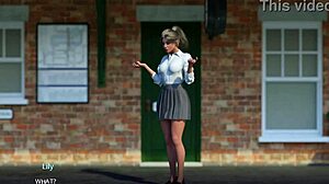 University girl transforms in strange village