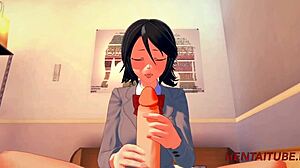 Bleach Hentai Hard: Rukia Sucks Ichigo's Dick, He Cums Three Times In Her Mouth