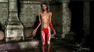 suggestive virtual stripper teases with panties and thong