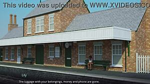 University girl transforms in strange village