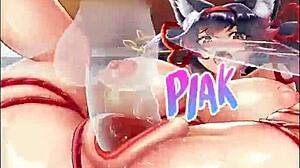 ジゼルの巨乳が激しいアクションで支配する