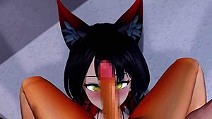 Animasyonlu 3D hentai oral seks ters inek pozisyonunda tüm meniyi yakalayarak