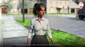 University girl transforms in strange village