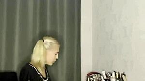 Ukrainian college girl Julia Graff pleasures herself with sex toy.