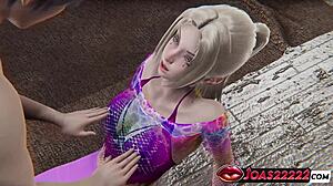 3D hentai animácia sexy anime dievčaťa dostávajúceho masáž a dildo