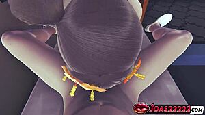 Flower Girl Mizushima Marika Rule34 3D Hentai - Busty Beauty In Short Denim Shorts Gives Blowjob And Handjob On Sofa Deepthroat Ending With Massive Cumshot On Her Body