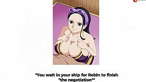 One Piece Nico Robin se norčuje in jebe mornarja!
