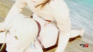 Genshin Impact Hentai - Lumine Is Fucked In The Beach - Asian Japanese Anime Manga Porn