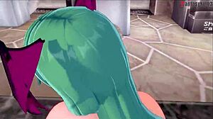 morrigan bathing in public baths with bikini on sheer fantasyking3