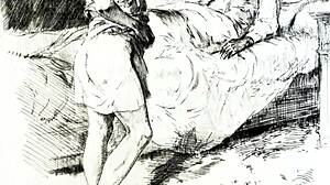 Detailní vintage erotické umělecké animace