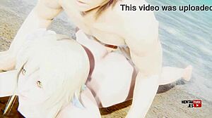 Genshin Impact הנטאי - לומין מקבלת זיון בחוף - פורנו אנימה מנגה אסיאתי יפני