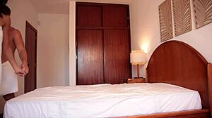 latina slut rips condom off and gets impregnated with creampie after gym 😈