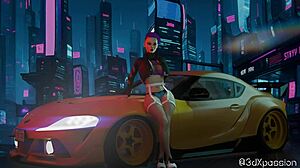 Neon Heat Passionate Sex With Busty Hot Street Girl In The Neon Room