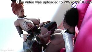 야, 이 트랜스우먼이 킹사이즈 침대에서 애널 따먹히는 거 봐!