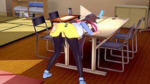 I watch Mei from Pokemon in leggings during an intimate scene.