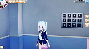 white hair jk loses virginity and gets creampied