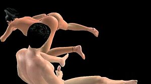 Animated porn shows japanese man fucking indian bhabhi in doggy while she rubs pussy then mutual masturbation.