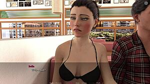 Sora vitregă cu sâni mari mă lasă să o degetez în baia publică