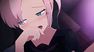 rubbing on the wet pussy in hentai animation