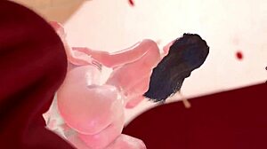 i'm watching this futanari lesbian where horny shemale fucks girl in pussy and anal by the pool