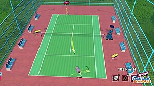 Ayaka Kimiko a Miki se zapojují do hentai scén v Academy Love Saga Tennis Angels Ep8