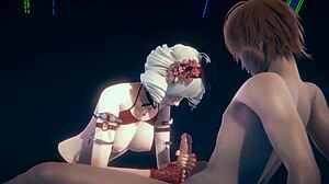 Hentai-Mädchen Handjob und Fick am Pool