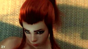 redhead with big ass and tits gets intense 3d anal fucking