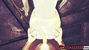 Vau! Vruća plavokosa princeza sa probušenim bradavicama u analnom doggystyle-u, prelazi u misionarski sa tesnom pičkom izbliza i masivnim kremljenjem unutra!