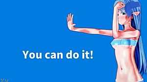 Elise provádí cvičební tanec v anime ecchi