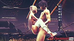 Wow! Horká princezna s modrými vlasy a propíchnutými bradavkami v análním doggystyle, zvedá se do misionáře s těsnými detailami a masivním creampie!