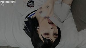 Is this beautiful girl teasing with juicy cock licks masturbates cosplay blowjob big ass?