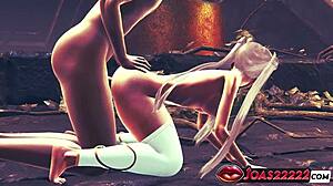 Vay! Delikli meme uçlu sıcak mavi saçlı prenses anal köpek pozisyonunda, misyonere geçerken sıkı am yakın çekimleri ve içe büyük boşalma!