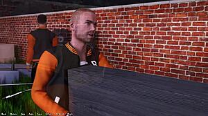 שתי לסביות חמות מתנשקות, יוצרות תלת זוגיות, עוברות לבית אחווה