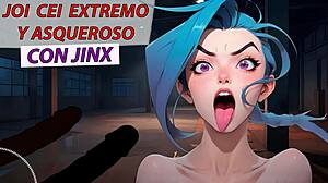 jinx from league of legends narrates an extreme disgusting joi cei session with spanish voice