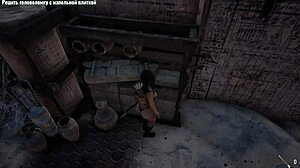 Patung kuno bangun untuk isi faraj Lara dengan sperma dalam permainan hentai 3D