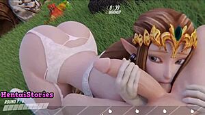 Extreme face fucking competition game play contrasts with oral skills