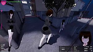 3m tall girl Manaka exposes secretly in night park