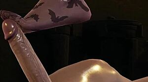 Halloween Noita Elsa Seksi Anime Tytö Sukissa - Intensiivinen Tissipumppu Ja Jalanpumppu Stimulaatio