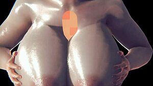 ציצים גדולים באנימציה 3D CG, עם דמויות אנימה באנימציות קריקטור 3D. ציצים גדולים, ציצים