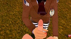 Mikasa lancap Eren dan kemudian dia kongkek dia hentai asia jepun manga anime hentai 3D porn