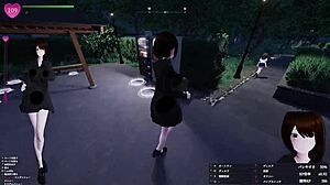 หญิงตัวสูง 3 เมตร มานากะ แสดงตัวลับๆ ในสวนกลางคืน