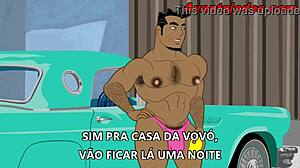 Gay porr i tecknad stil med den horiga professorn